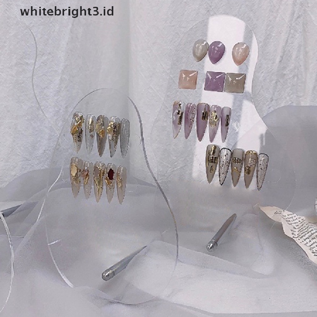 {whitebright3.id} Irregular Acrylic Nail Art False Tips Display Board Shelf Display Stand Manicure ,