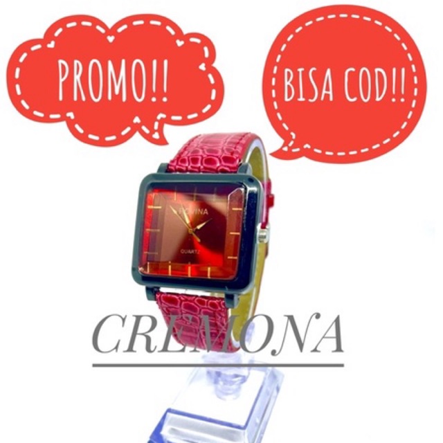 BISA COD! Jam Tangan Cewek Rovina Kulit Termurah Mewah Berkualitas Elegan BONUS BATERAI CADANGAN!