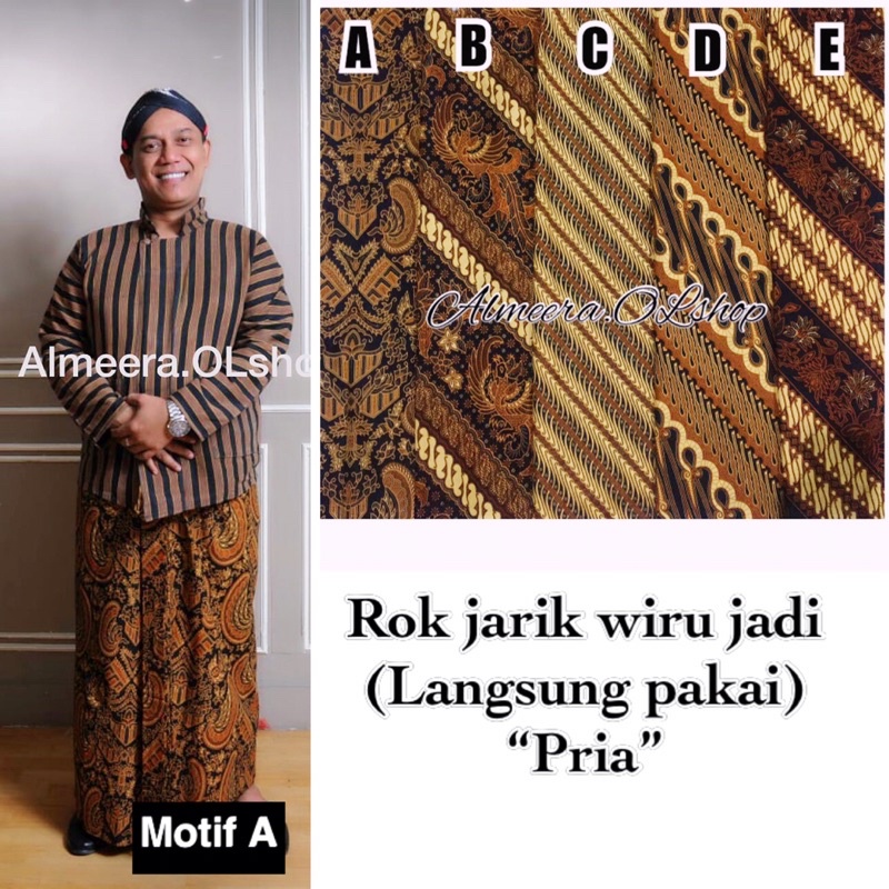 jarik wiru jadi pria warna coklat rok jarik wiru instant