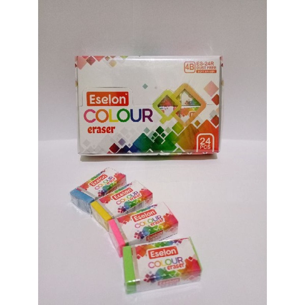 

TokoRejoAgung SATU PACK ( 24 PCS ) Penghapus Eselon Warna Besar Dust Free