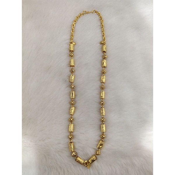 Kalung nori bambu bola lapis emas