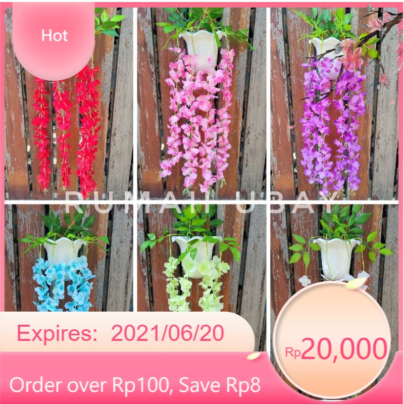 [COD] Bunga WISTERIA JUMBO POT DINDING