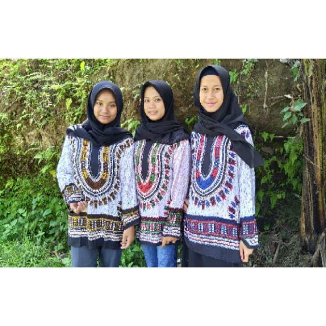 Dashiki lengan panjang baju etnik lombok