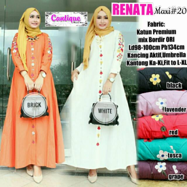 Renata maxy / maxy katun / dress katun / dress bordir / katun bordir / dress katun bordir