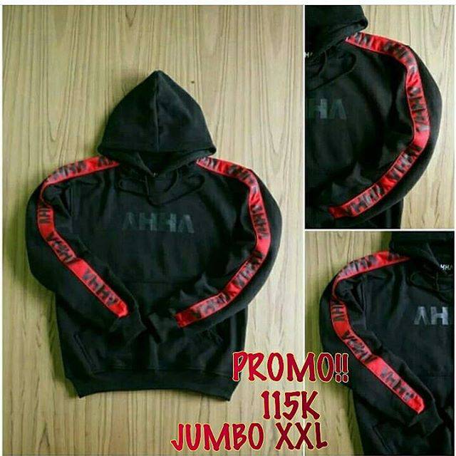 JAKET AHHA/HODIE AHHA/JUMPER AHHA HITAM / JUMBO XXL