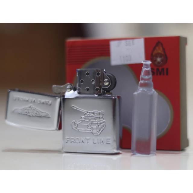 Korek Api Zippo Motif Fame Vehicle/ Frant Line Korek Zippo Set Minyak RJ 1100 Korek zippo Isi Ulang
