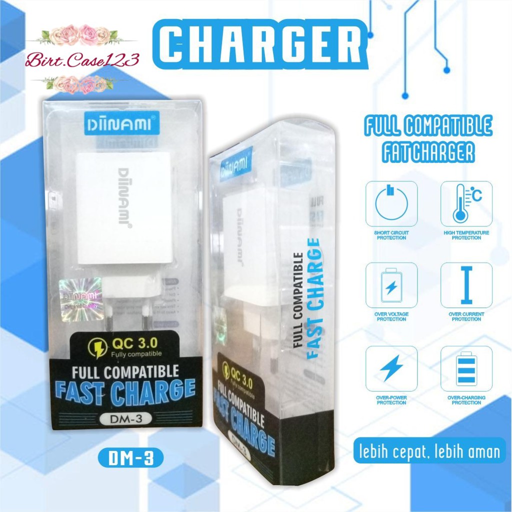 BM101 ADAPTOR BATOK CHARGER DIINAMI DM-3 3USB PORTS QUALCOM android &amp; iPhone garansi 1tahun BC5715