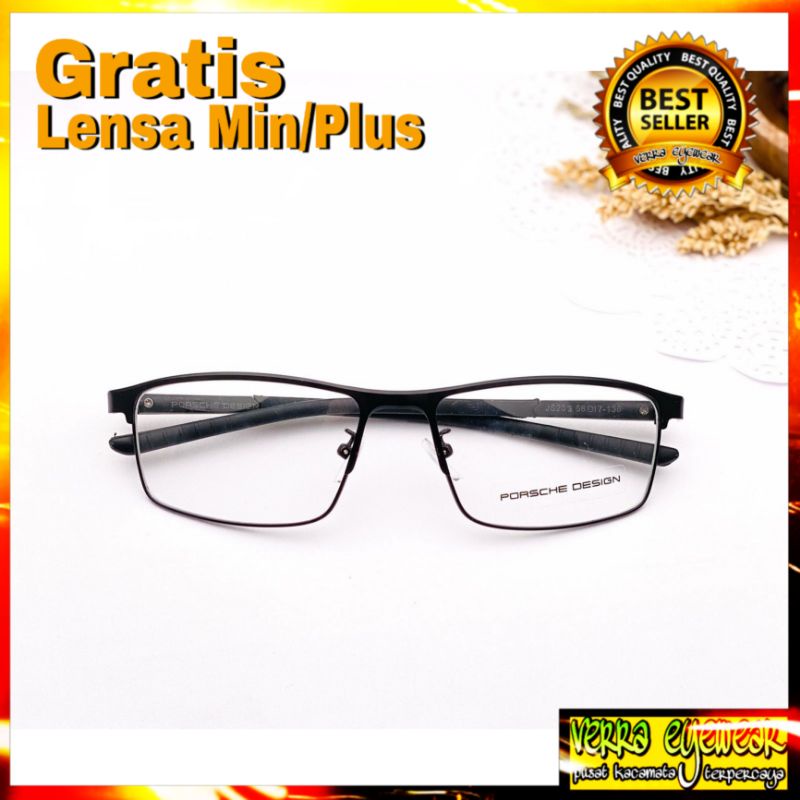 frame kacamata Minus Pria Sporty Porche js 203 size 56-17-138 terbaru