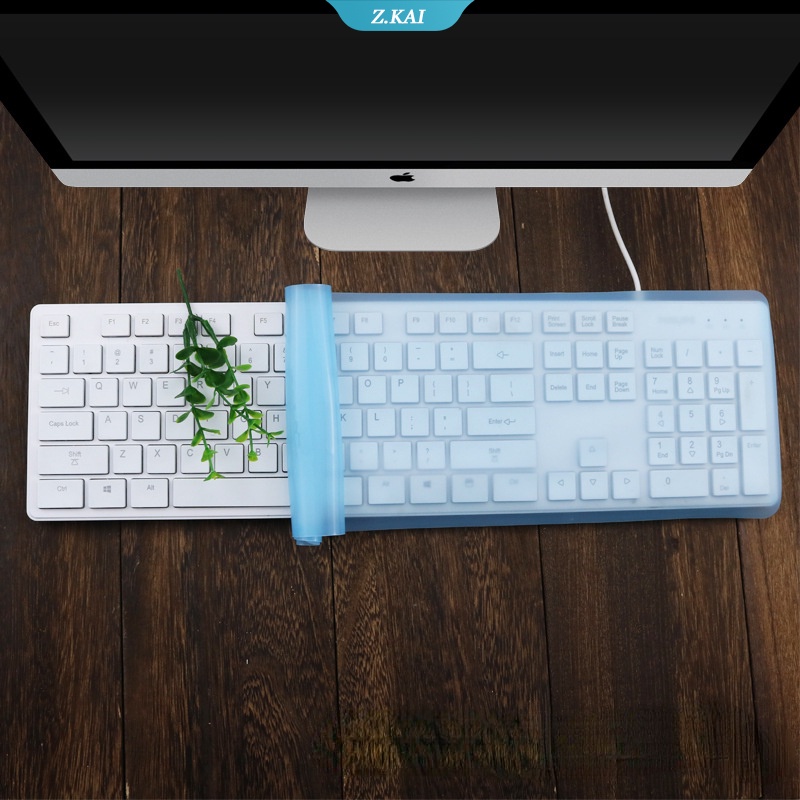 Skin Silikon Cover Pelindung Keyboard Komputer Desktop Universal (ZK)