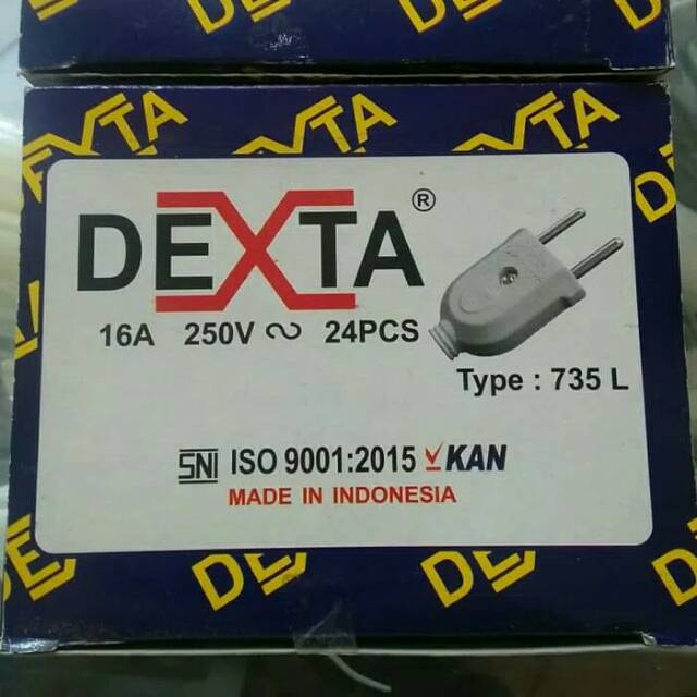 Steker Gepeng 1 Phase Hitam DEXTA (Standar SNI)