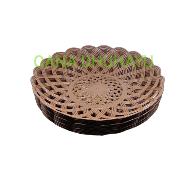 PIRING LIDI PLASTIK  1 LUSIN PIRING ANYAMAN LIDI PIRING MAKAN ANYAMAN PLASTIK