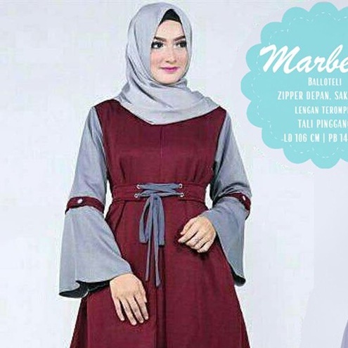 MARBELLA DRESS MAXI Promo gamis balotelli Fashion muslim Baju wanita modis /nonihijab/wickycollction-MAROON