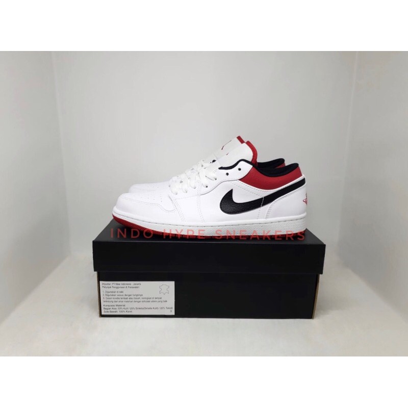 Air Jordan 1 Low White University Red Black