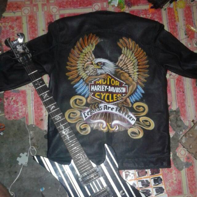 Jaket Kulit Gambar Asli Domba Super Lukis
