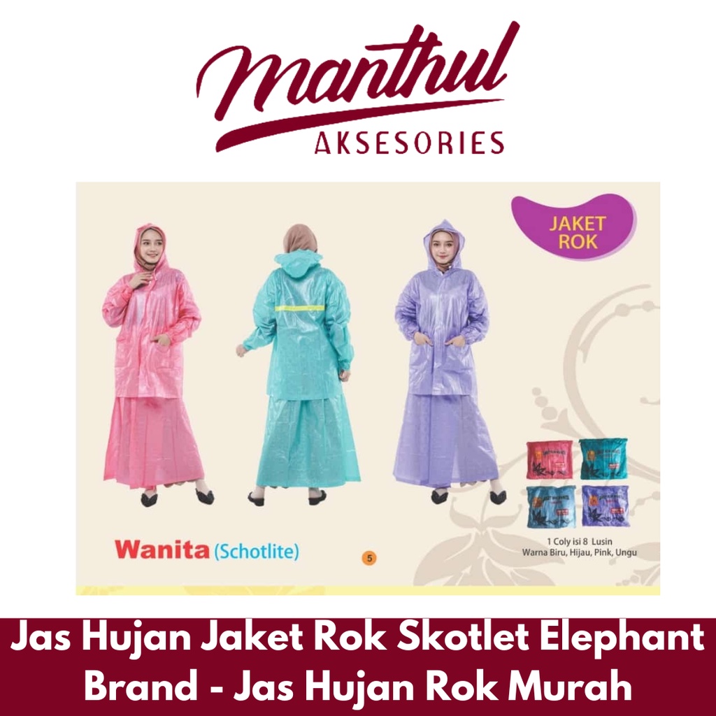 Jas Hujan Jaket Rok Skotlet Elephant Brand - Jas Hujan Rok Murah