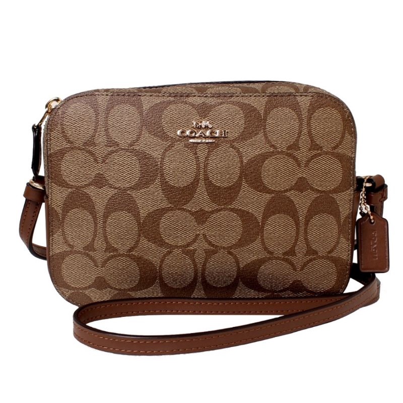 Coach Shoulder Camera Bag In Signature Canvas (C91677)