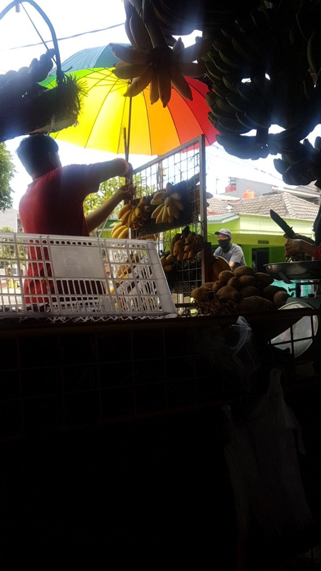 Payung Golf Pelangi 16 Jari Kualitas Bagus Rangka Baru Dengan Bahan Kain Waterproof Rainbow