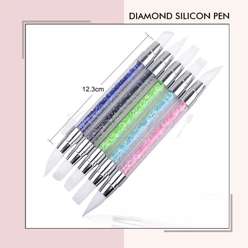 Diamond silicon pen set carving nail art 3d 4d gel nails brush kuas silikon