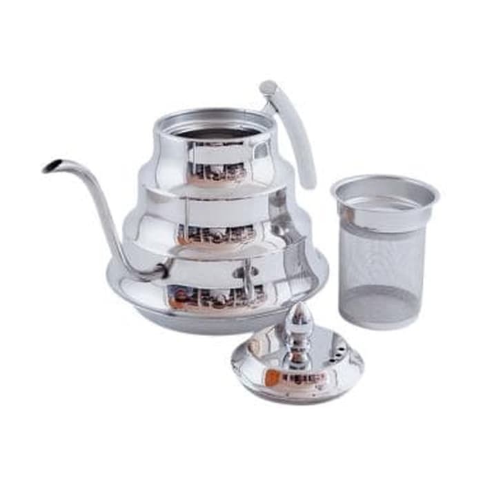 Teko Leher Angsa - Coffee Kettle Gooseneck 1.2L Stainless Steel Silver