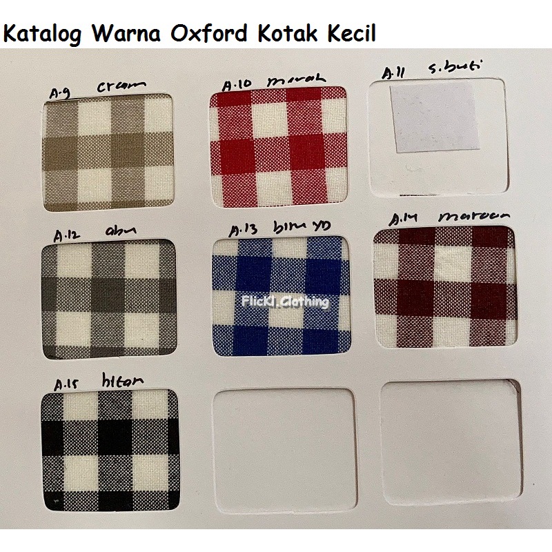 Bahan Kain Oxford Salur Oxford Kotak Kecil Oxford Kotak Besar Oxford Garis Kotak Oxford Motif Corak Kahatex Rollan