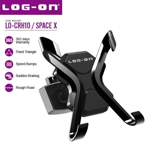 LOG-ON LO-CRH10 Car Mount Holder Stand SPACE X for Universal Phone Dudukan HP