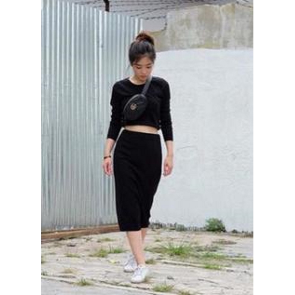 [Pomelo Set Panjang BC]Setelan wanita rajut Grey/Maroon/Hitam