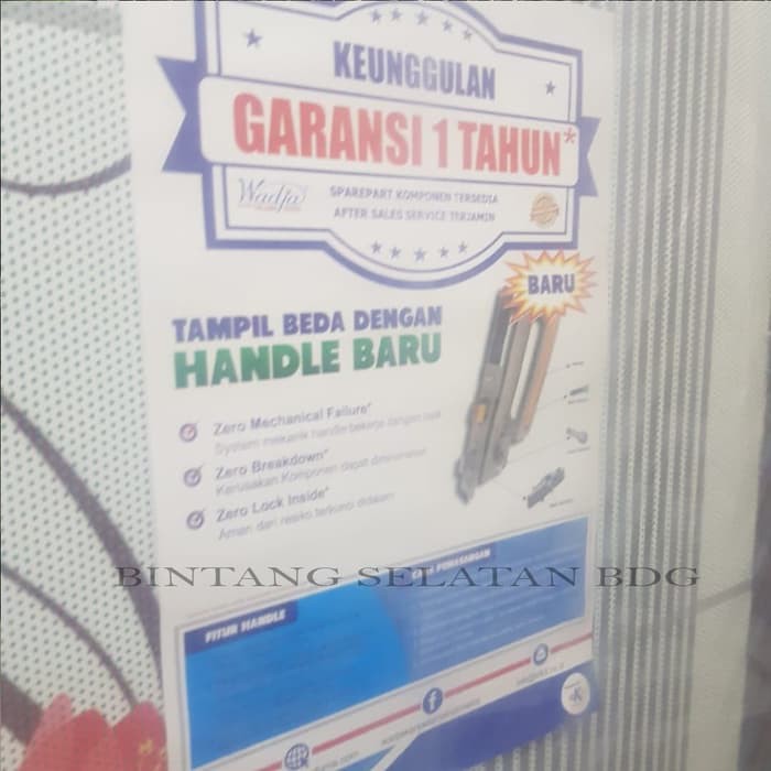 PINTU KAMAR MANDI WADJA GLASS DOOR GDF GALVALUME BAJA RINGAN FULL KACA