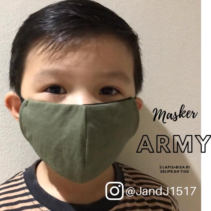 Masker Kain Army Anak 88-touchup dijamin