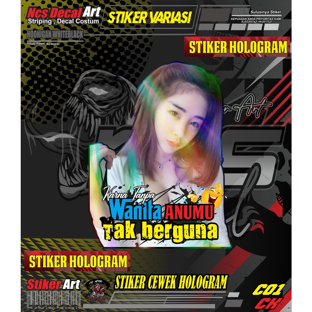 stiker cewek stiker mobil decal gambar cewek keren vektor / sticker motor cewek keren stiker cewek