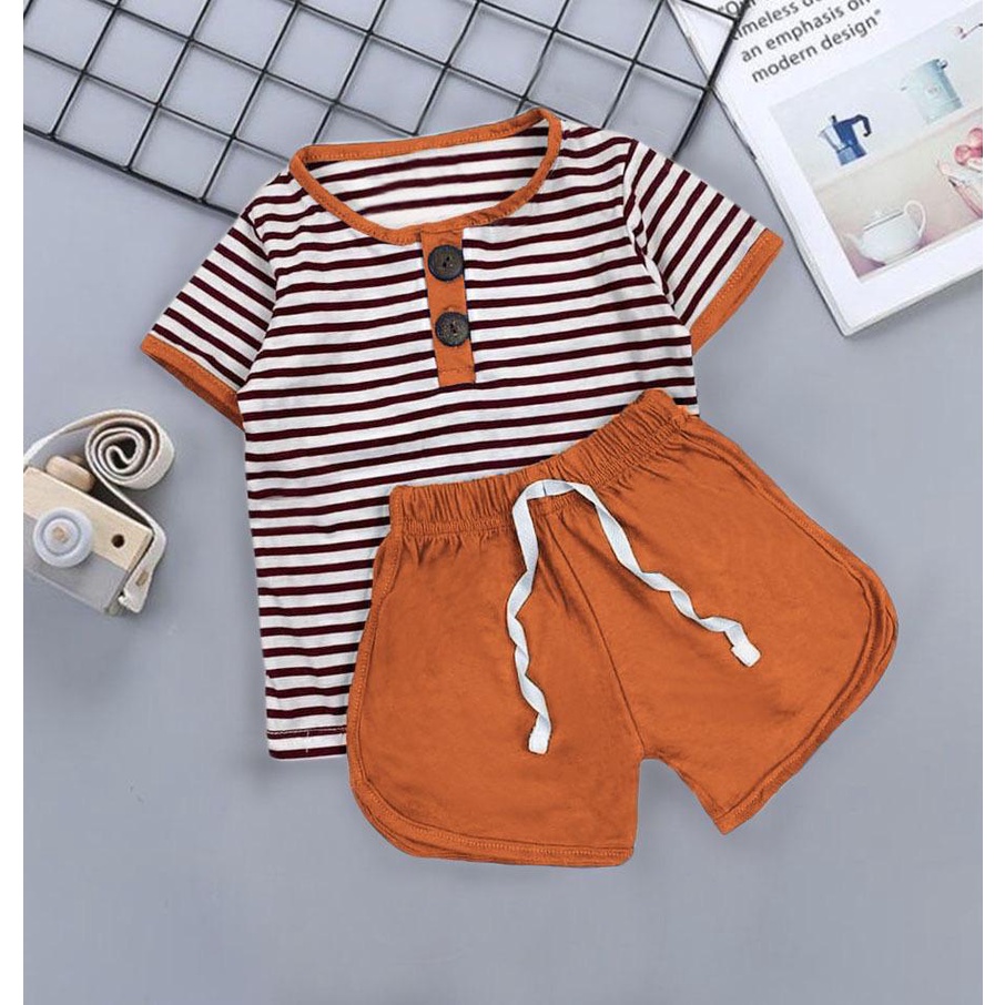 COD/SETELAN HARIAN ANAK TERBARU/SETELAN MOTIF SALUR 1-5 TAHUN