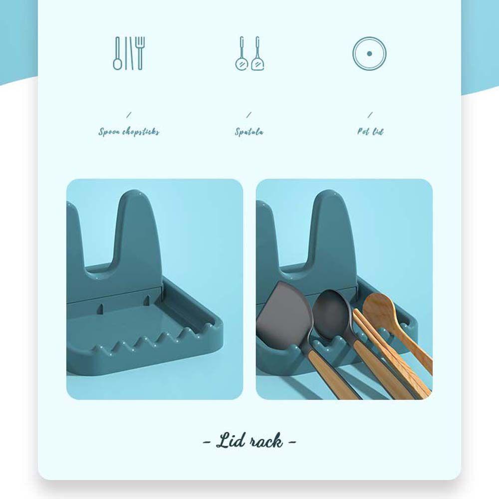 [Elegan] Holder Tutup Panci Lipat Praktis Organizer Peralatan Makan Sendok Sup Untuk Kompor Top Spoon Rest