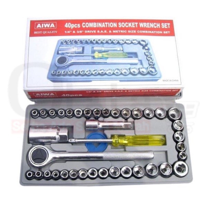 Kunci Sock 40 Pcs Combination Socket Wrench Set - kunci sock 40 in 1