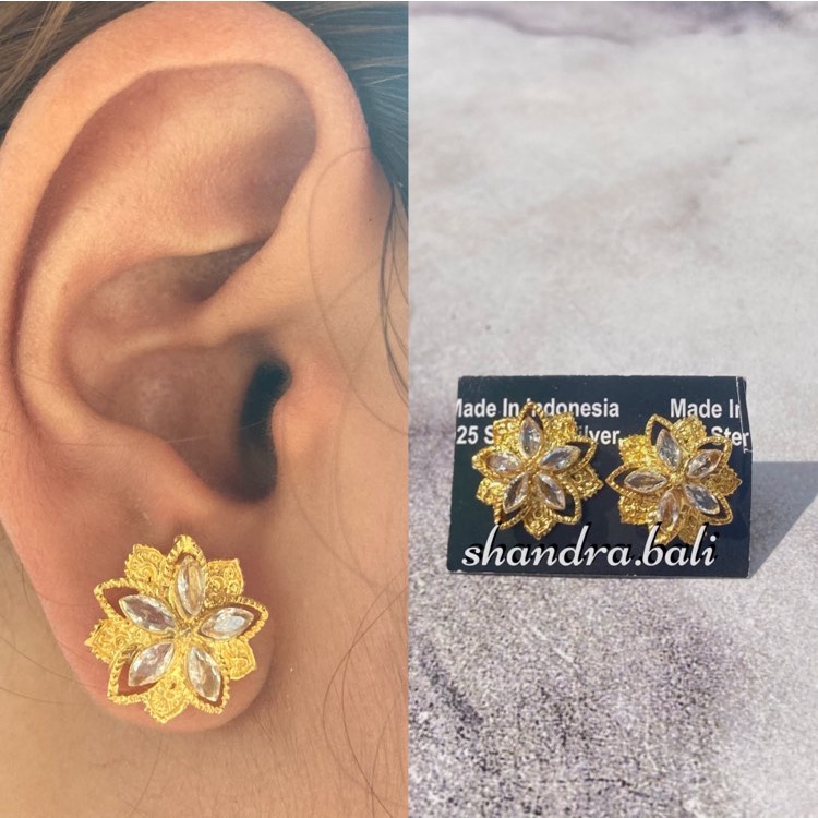 Anting Alpaka / Sumpel Manik Aksesoris Perhiasan Adat Kebaya Bali