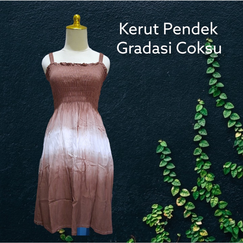 DRESS KERUT PENDEK WANITA KATUN RAYON