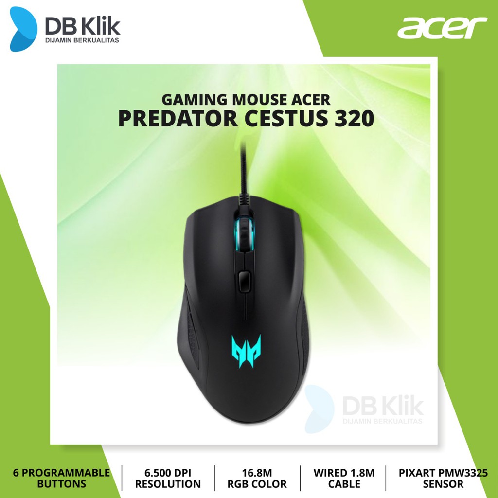 Mouse Gaming Acer Predator Cestus 320 Wired 6500 DPI - Acer Cestus 320