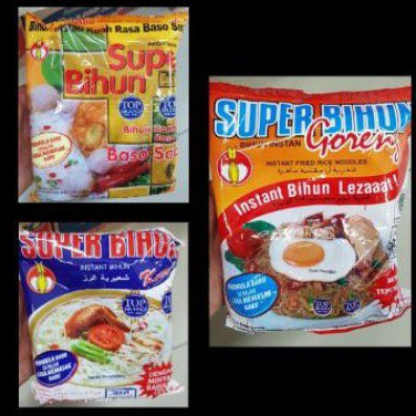 

SUPER BIHUN Insant 51 gr Bihun Kuah, Goreng, Kuah rasa Baso Sapi