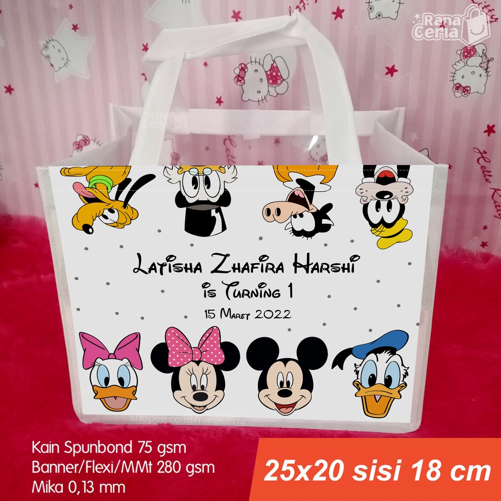 

Tas Ulang Tahun Anak/Tas Ultah Custom Foto dan Nama