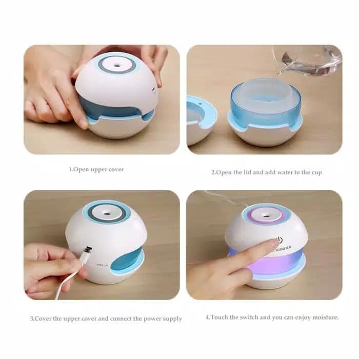 Magic Diamond Humidifier Car Purifier Atomizer Essential Oil Diffuser LED Night Light - 150ml