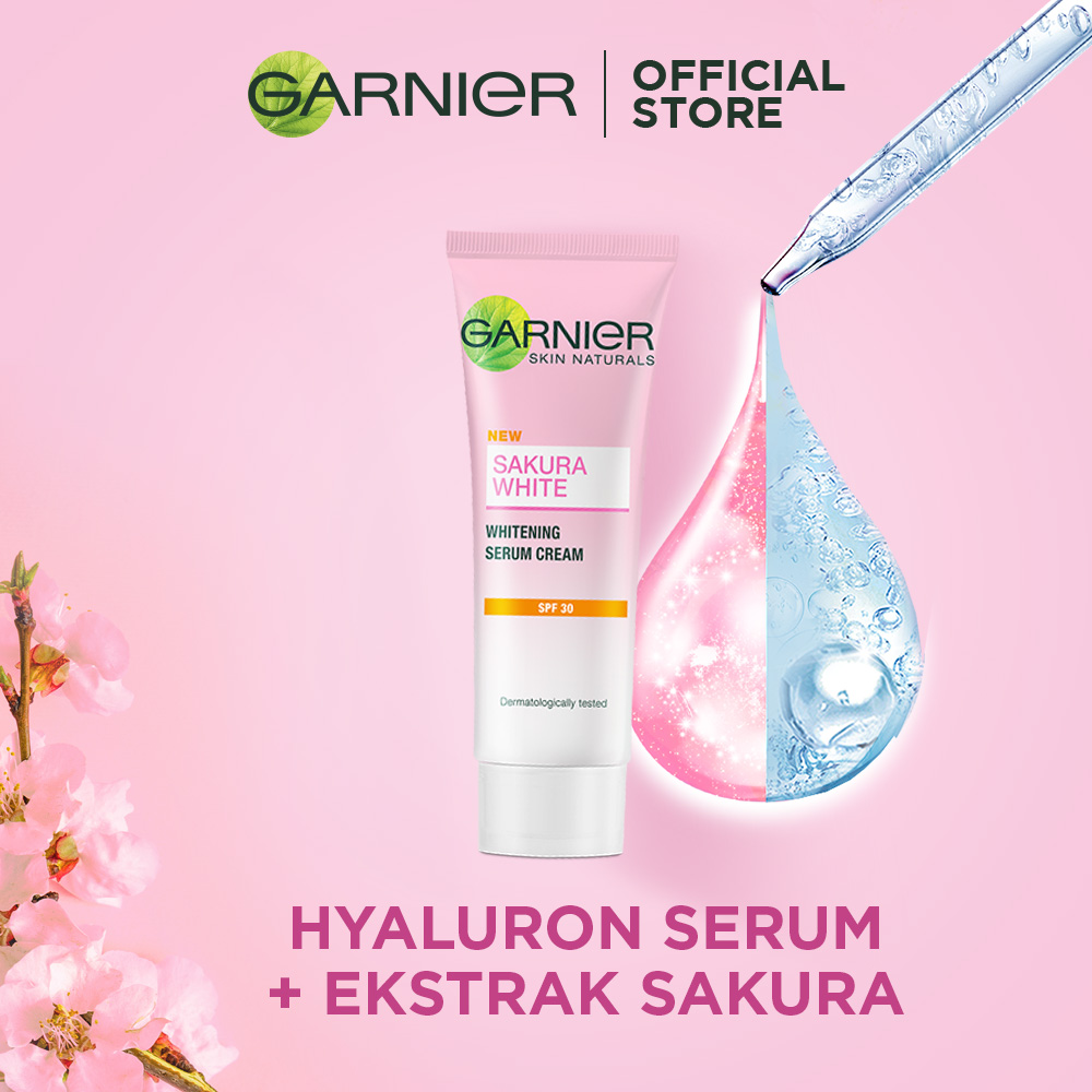 Garnier Sakura Glow Whitening Serum Day Cream SPF 30 - 20 ml (Untuk Kulit Cerah Merona):20 ml / Garnier Sakura White Whitening Serum Day Cream SPF 30 - 20 ml (Untuk Kulit Cerah Merona):20 ml-5
