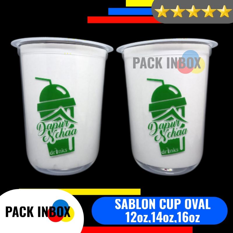 SABLON CUP OVAL 12OZ 14OZ 16OZ CETAK SABLON CUP OVAL 12 oz 14 oz 16 oz