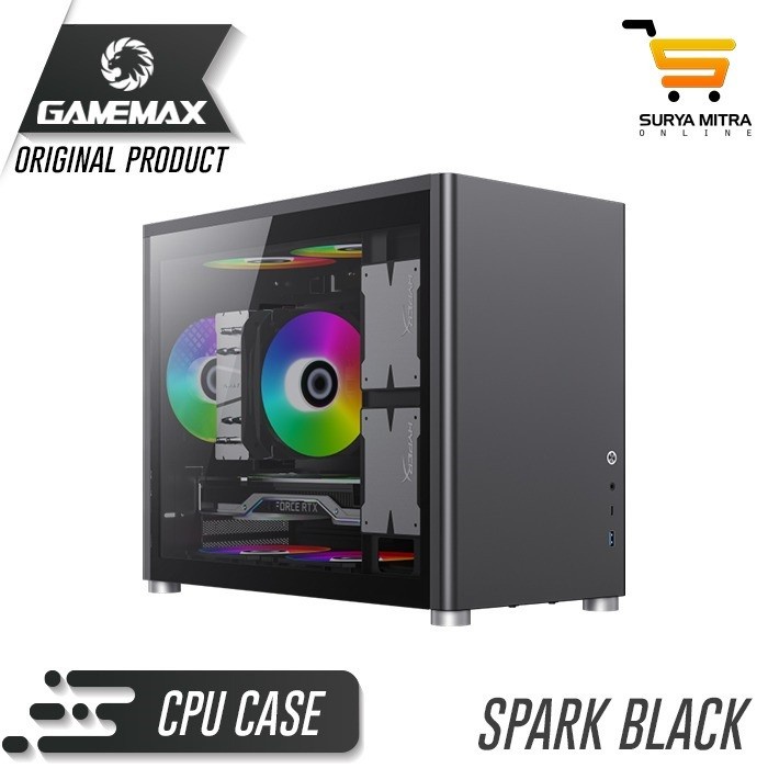 GameMax Spark Black M-ATX Desktop Gaming Computer Case