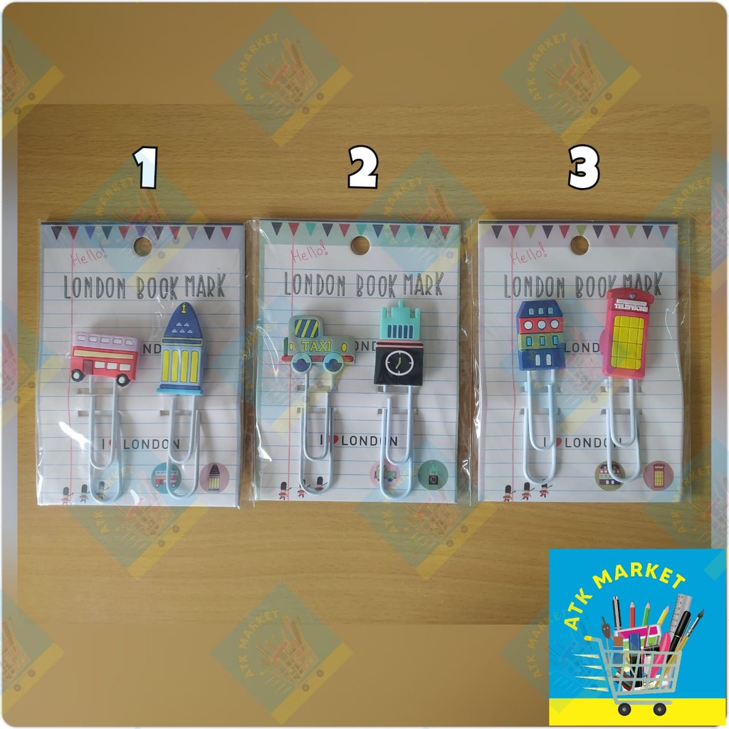 

Clip Paper / Clip Bookmark / Clip Jepit Pembatas Buku dan kertas London EX-17040