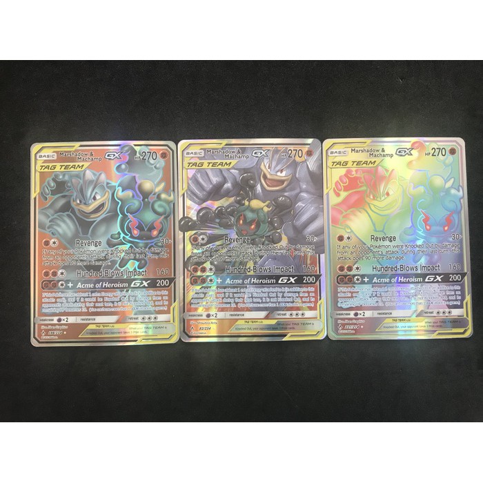 Kartu Pokemon TCG Sun&Moon Tag Team Marshadow & Machamp GX (3 kartu)