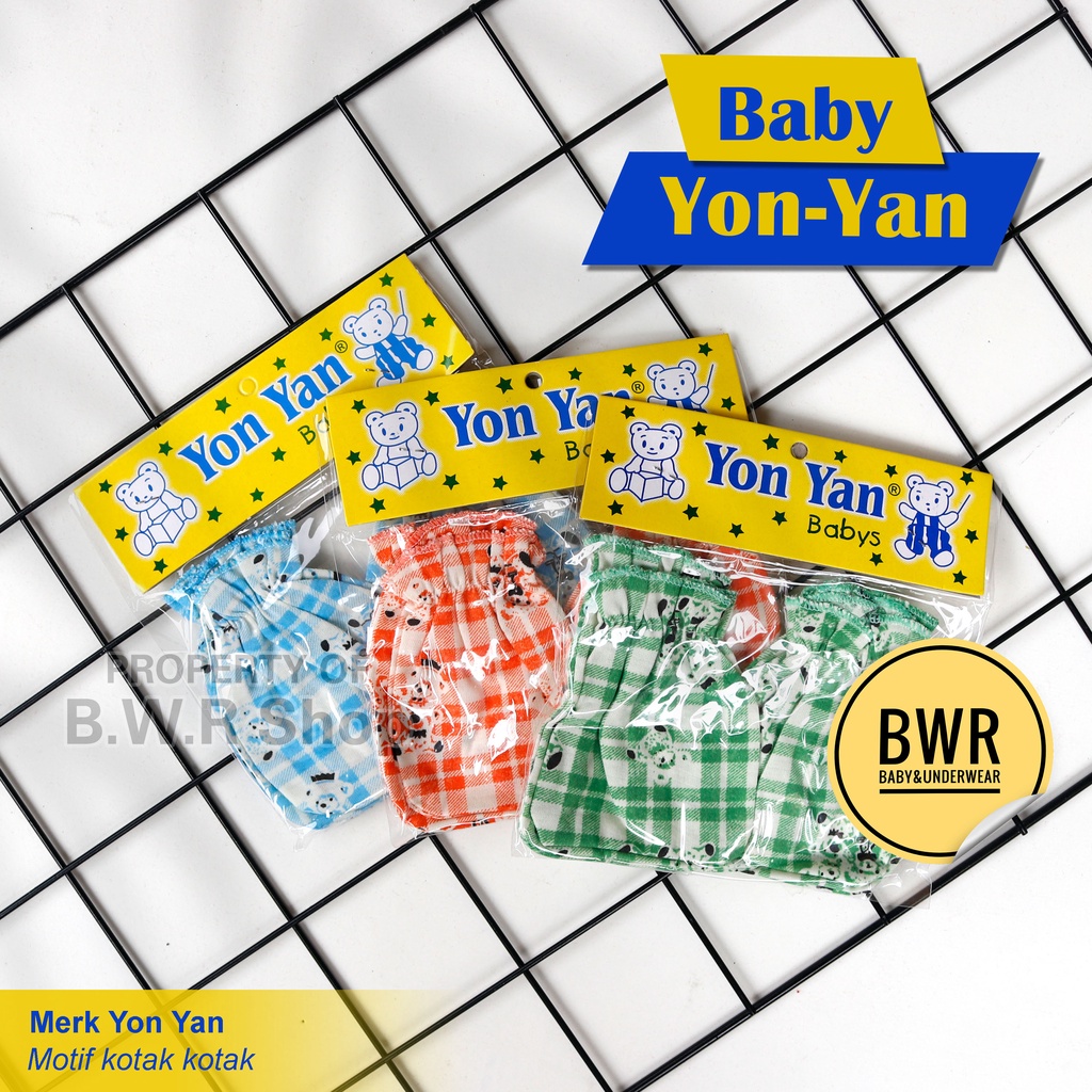 Sarung Tangan Dan Kaki Bayi Baru Lahir / WARNA Motif Kotak Kotak YON YAN | Bwr