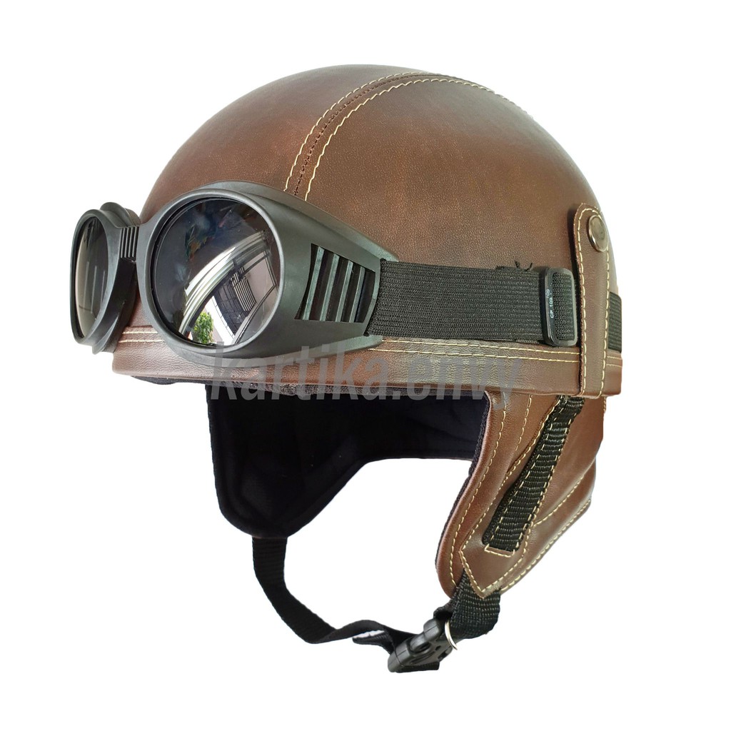 Club Helm Kulit Retro Casual Untuk Remaja