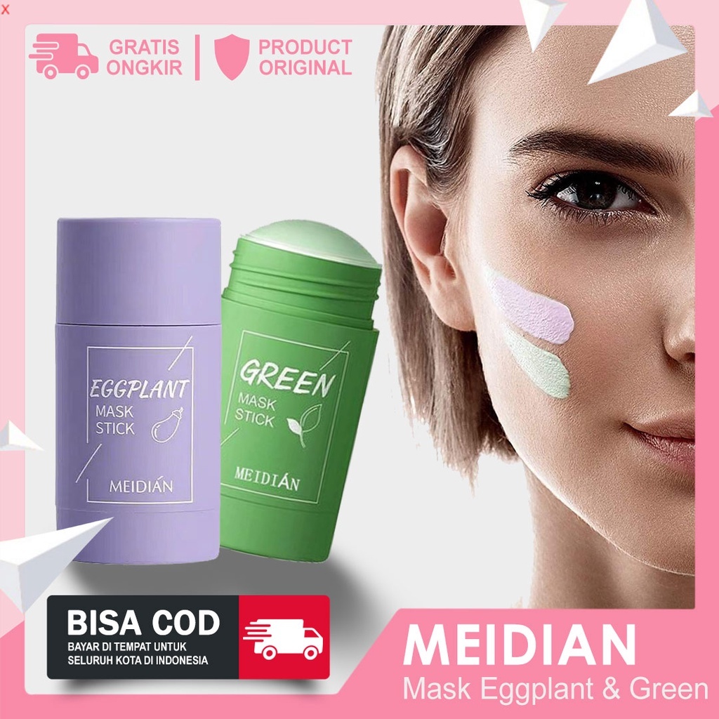 Masker Green Mask Stick Stik Pemutih Pencerah Wajah Glowing Masker Penghilang Pembersih Komedo Flek 
