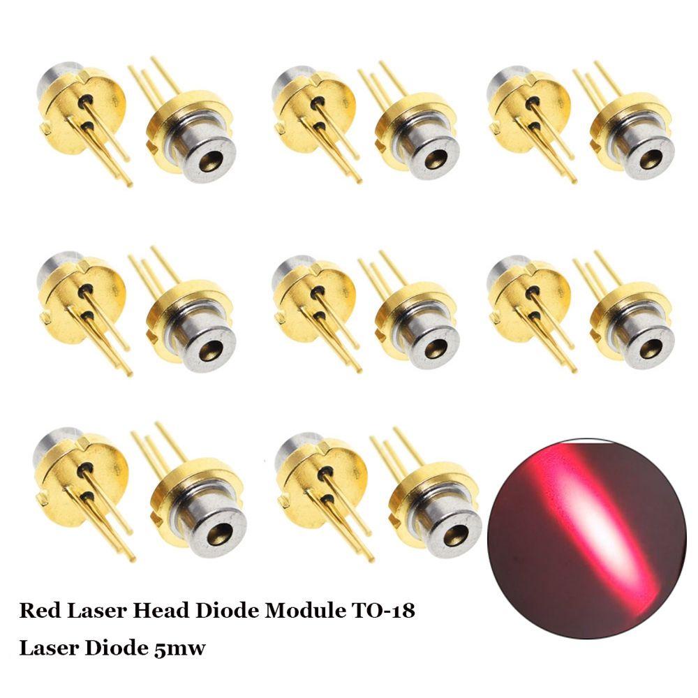 Preva 1/2 /5 /10pcs Kepala Laser Merah 5mw 650nm 2.2V DIY Lab TO-18 Dioda Laser