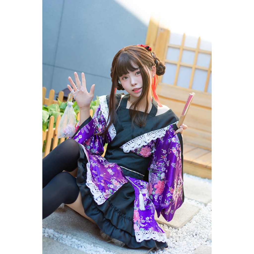 CC-20 black sailor yukata kimono lolita waloli cosplay costume kostum