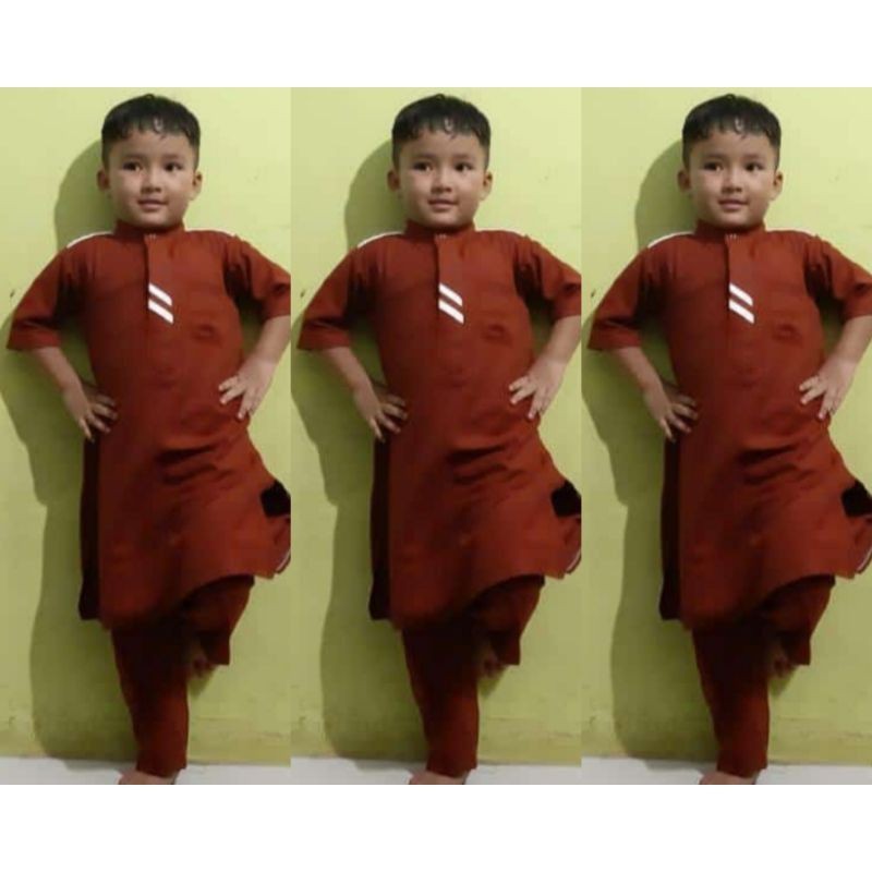 SETELAN KOKO ANAK TANGGUNG KATUN VERSUS SETELAN BAJU MUSLIM ANAK SET KOKO TURKI ANAK