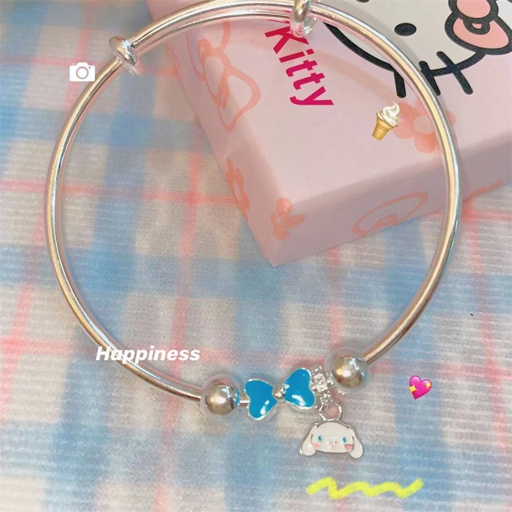 【COD Tangding】Kt Gelang Rantai Dengan Charm Bentuk Kullom Laurel Dog Melody Untuk Pelajar